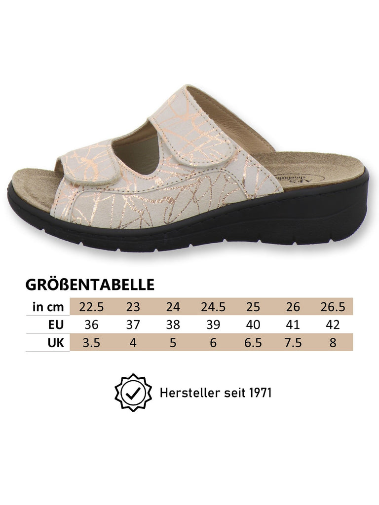 Hallux Pantoletten Damen Wechselfußbett beige