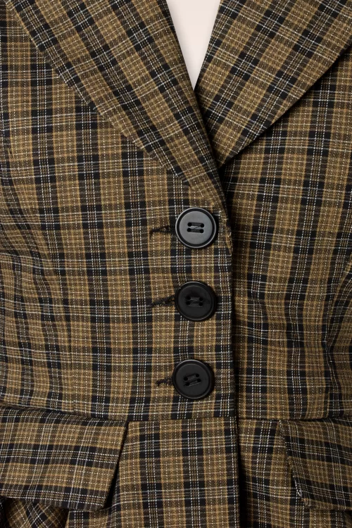 Femkit Margo plaid blazer in bruin