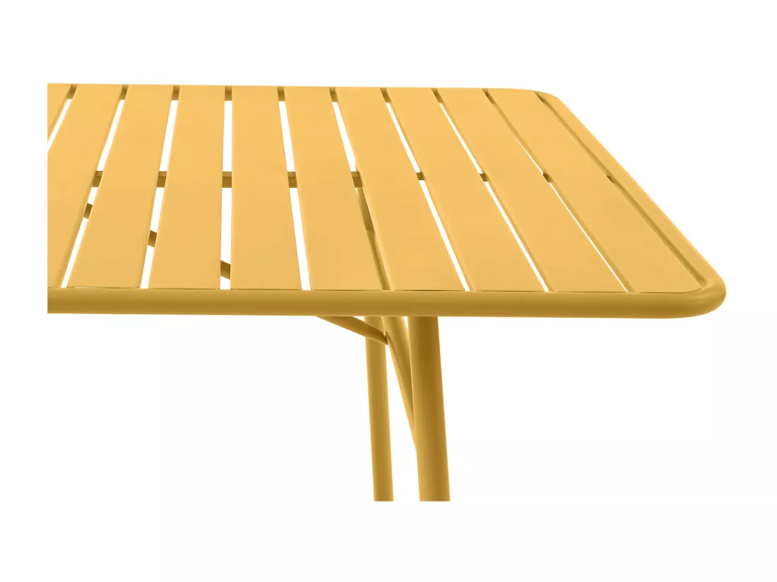Table de jardin L.160 cm en métal - Jaune moutarde - MIRMANDE de MYLIA