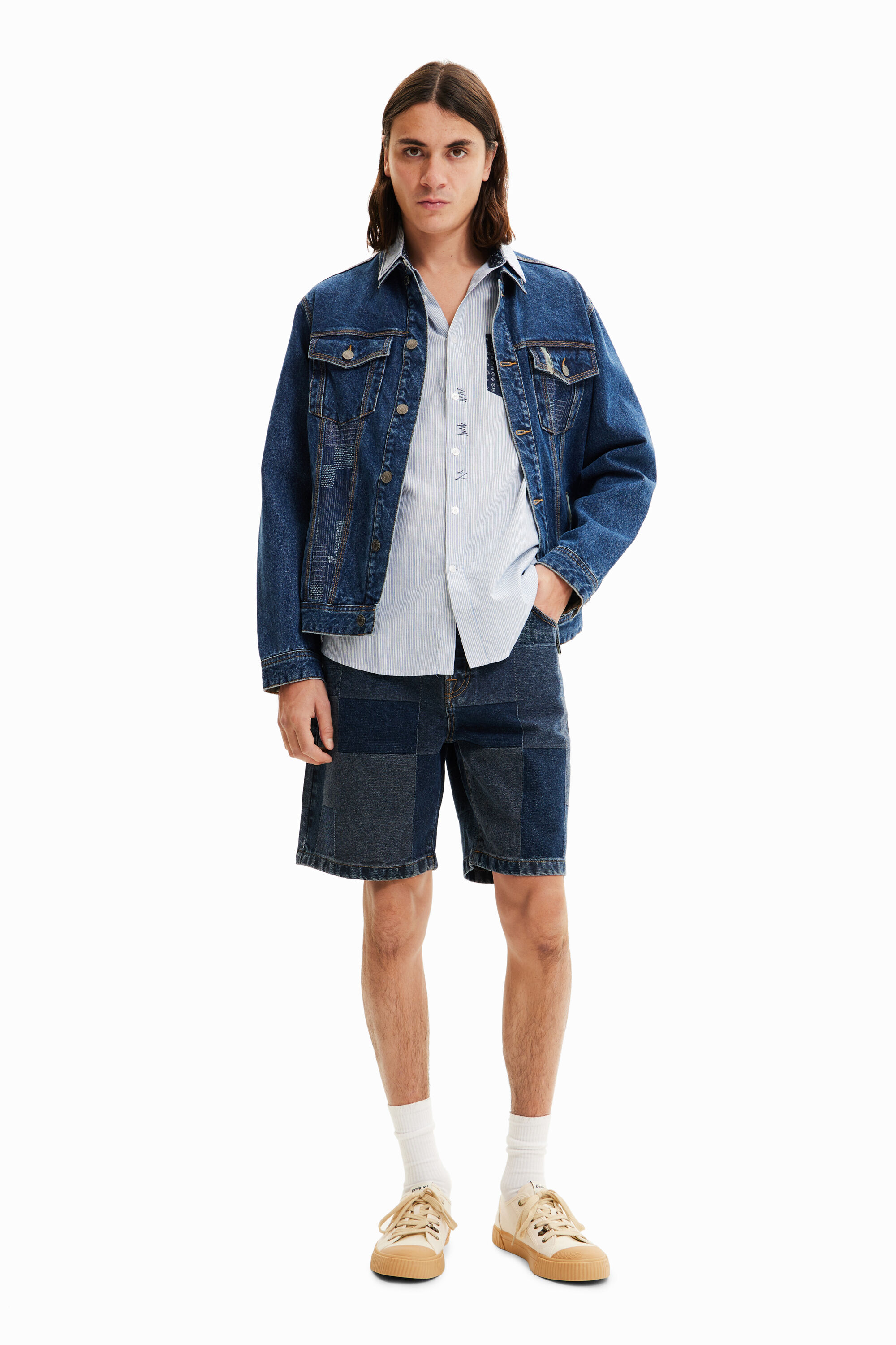 Chemise rayures contraste