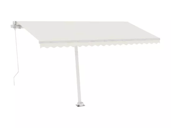 Auvent manuel rétractable avec LED 450x300 cm Crème