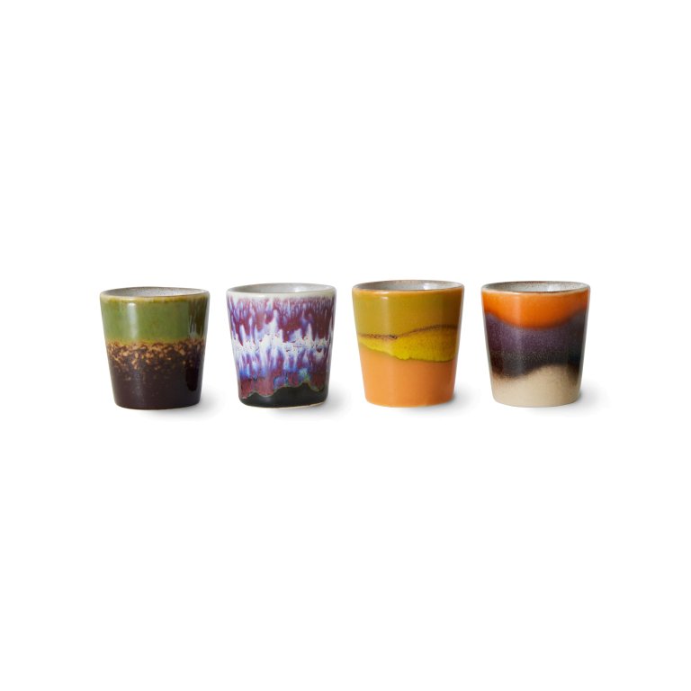 HKliving 70's Ceramic eierdopje set van 4 island
