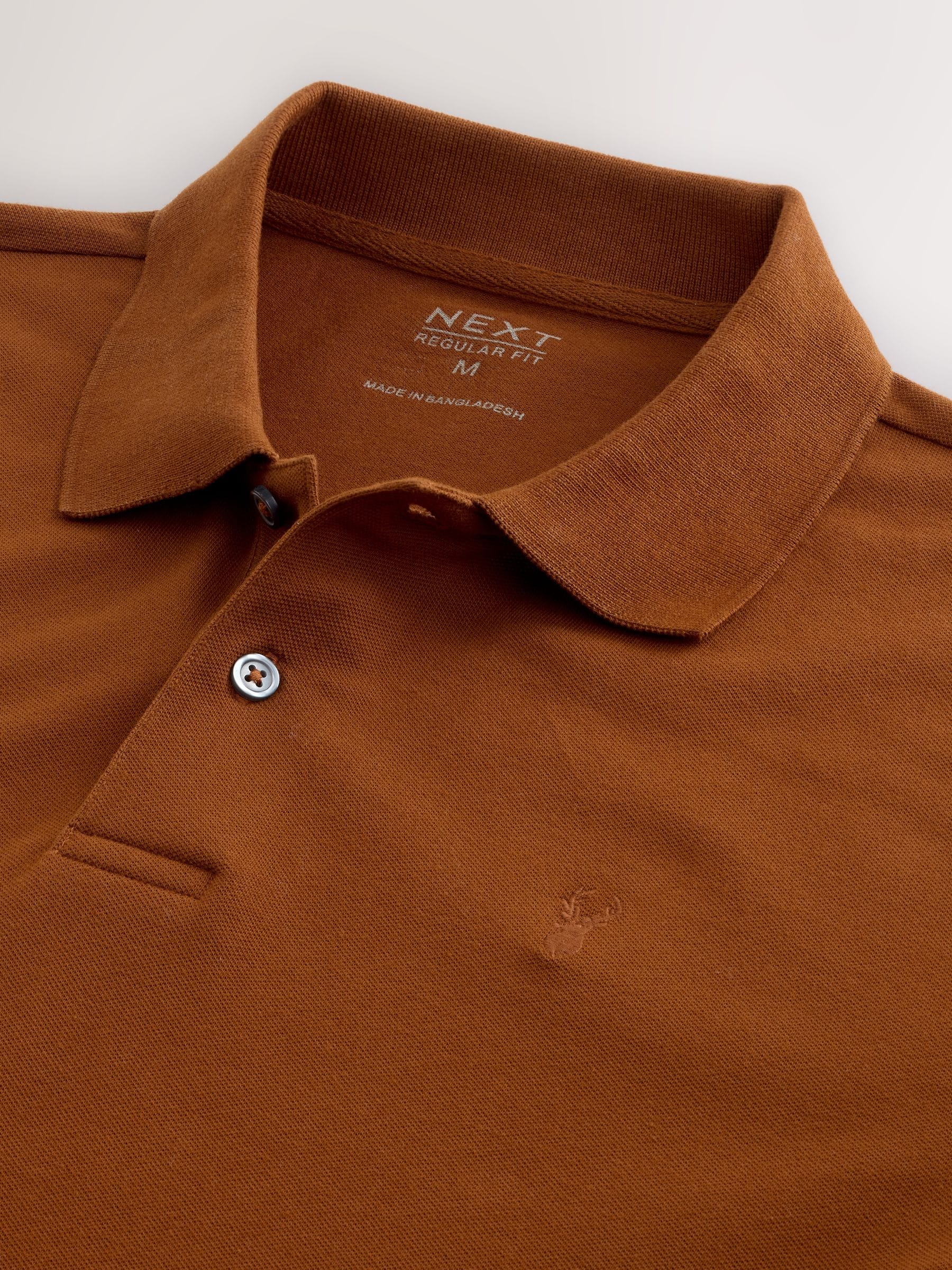 Barnsteenoranje - Normale Pasvorm - Long-Sleeve Pique Polo Shirt