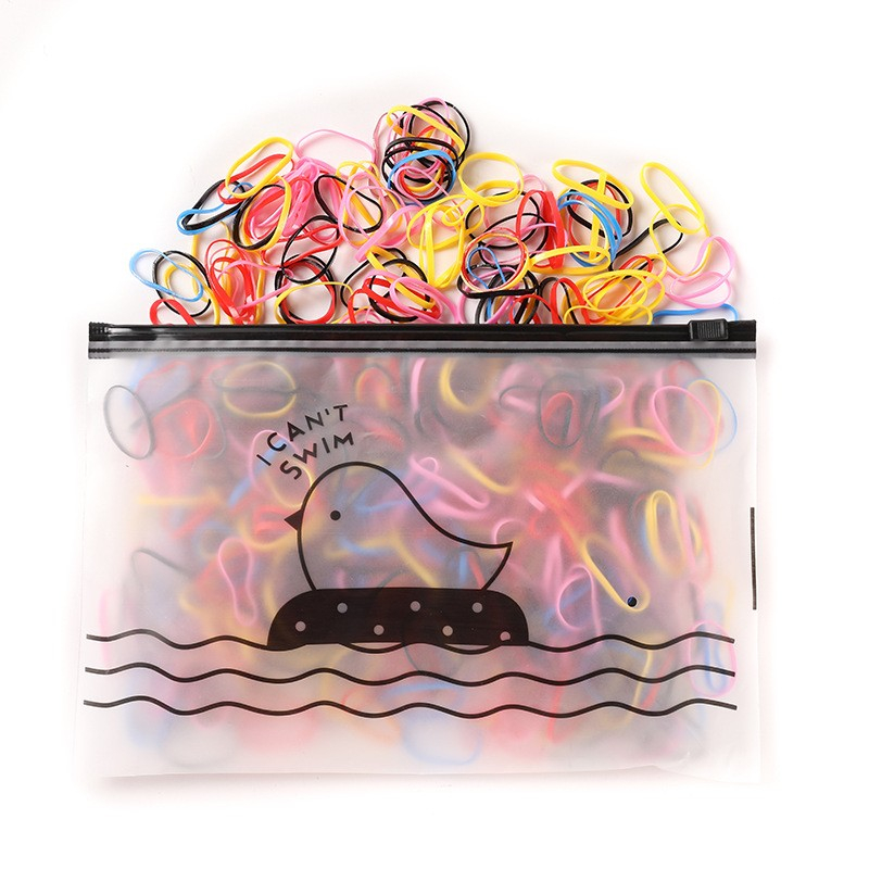 (1000er Set) Ø20mm Elastische Haargummis Mini Gummibänder für Zöpfe / Frisuren - Bunt (Dunkel)