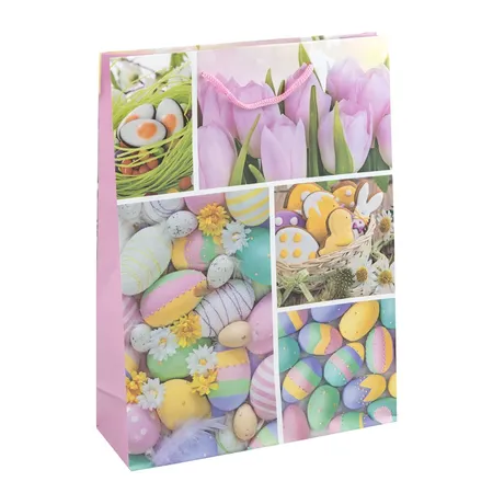 Idena 31448 Geschenktasche Ostern, 1 Stück, 5-fach sortiert