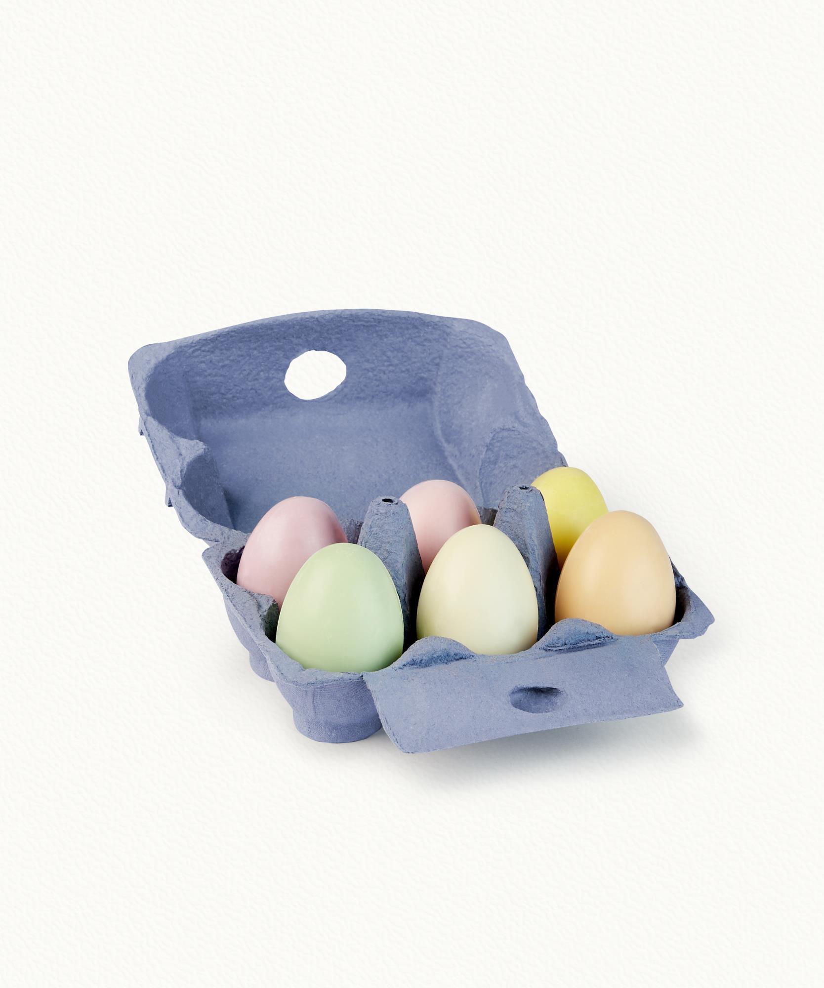 Savons en forme d'oeuf  Boite de 6 x 50 g - Bleue