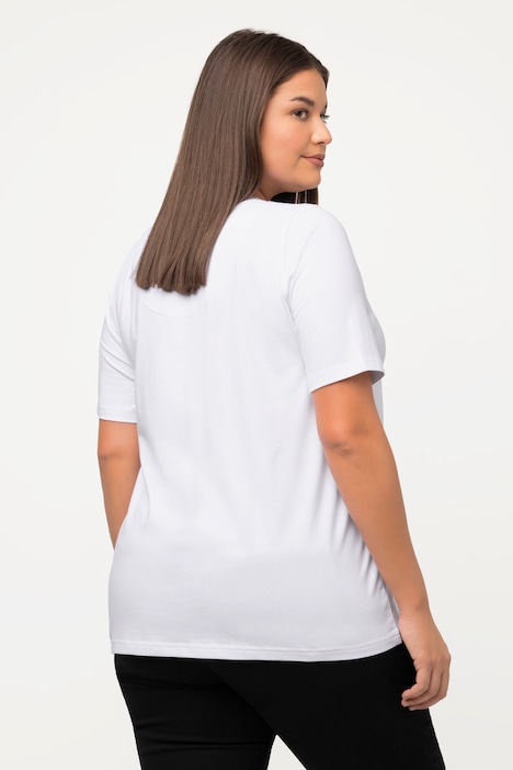 T-Shirt, A-Linie, Tunika-Ausschnitt, Halbarm