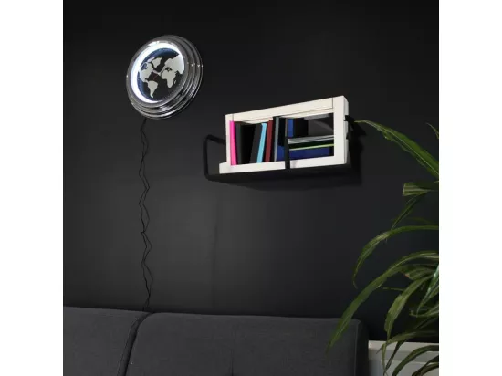 Horloge Neon Mappemonde 38 cm
