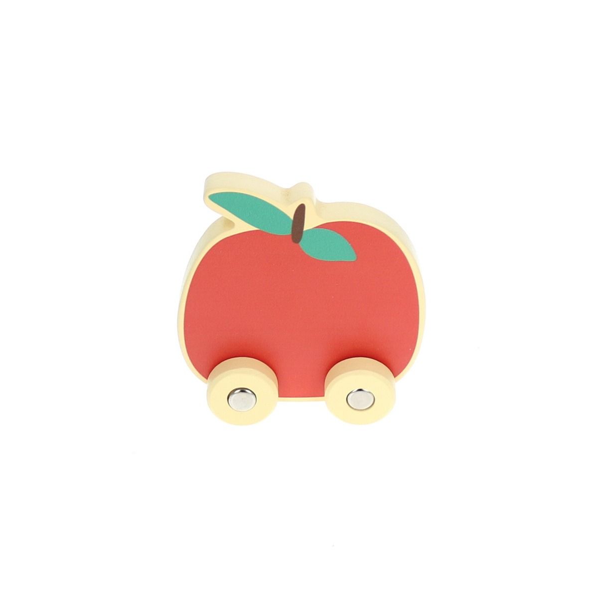 Pomme en bois à roulettes Mercredi et Patati