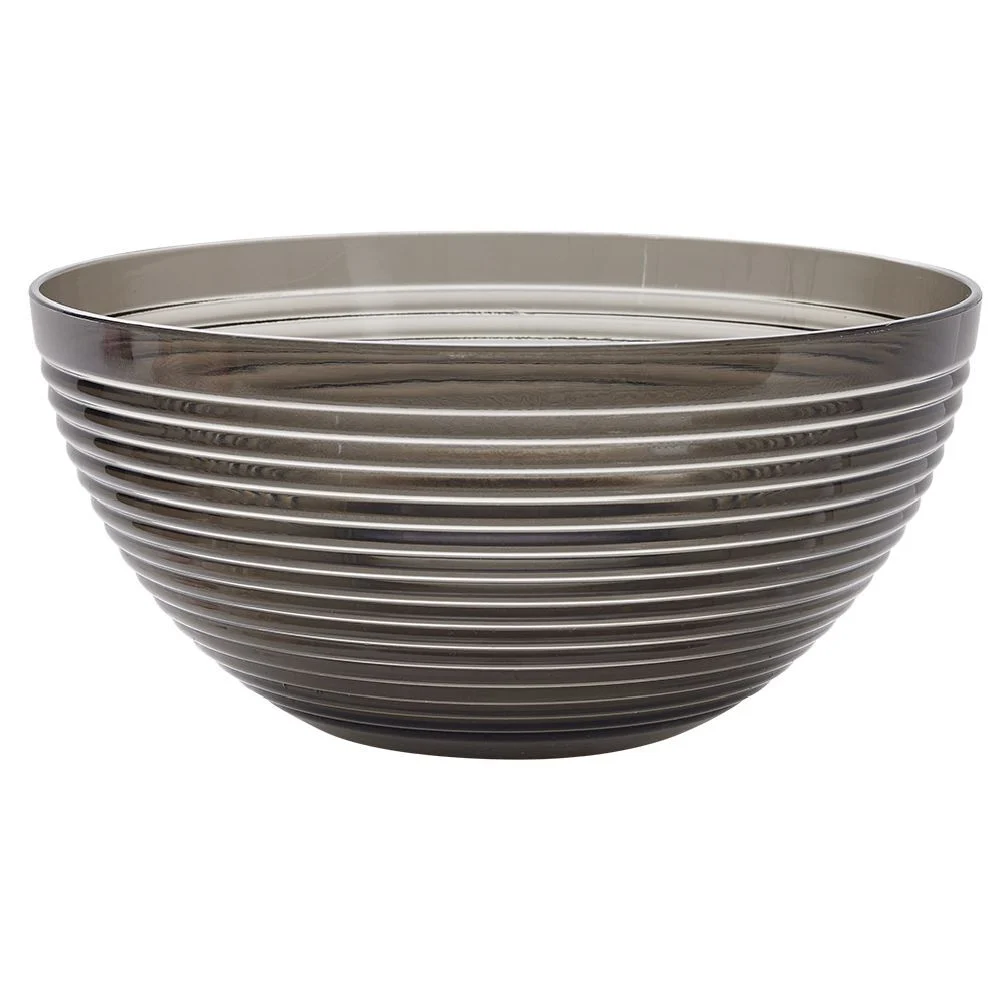 Saladier plastique strié noir transparent Ø17xH8,5cm