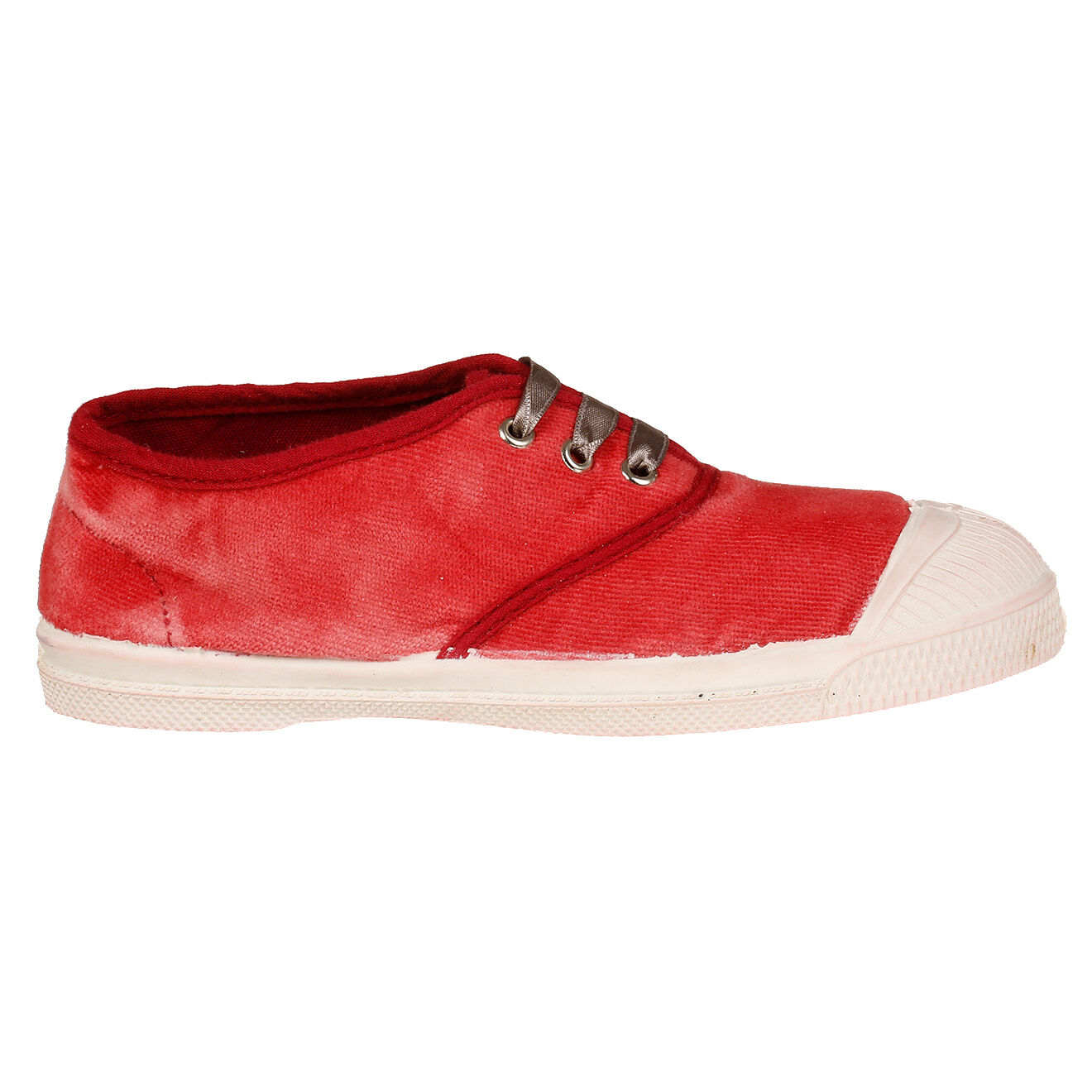 Bensimon Tennis basses en Velours Vintage lacets roses