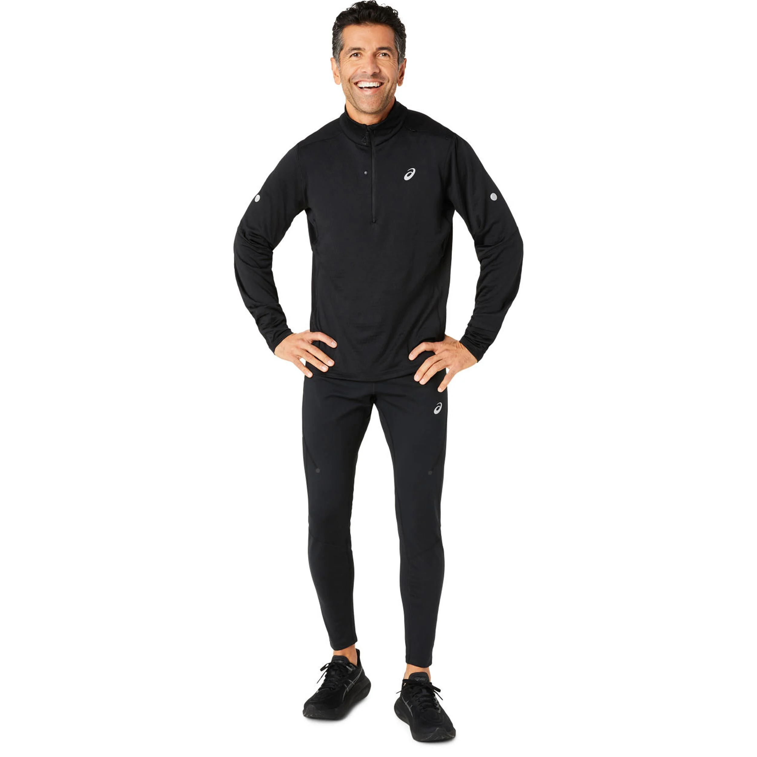 ASICS Road Winter 1/2 Zip Maillot De Course Hommes - Noir