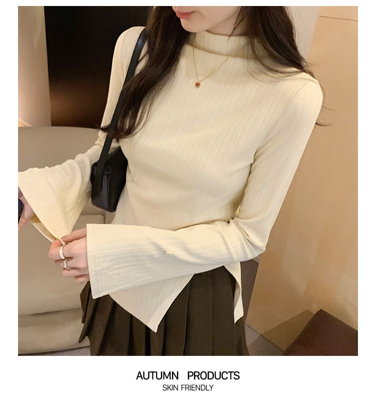 Para Para - T-shirt met lange mouwen en mockneck en split