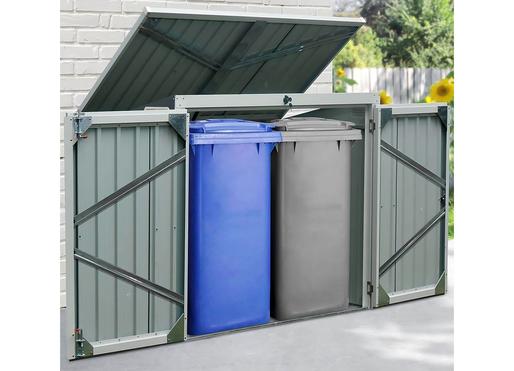 Home Deluxe Mülltonnenbox BASURA M 2x 240 Liter