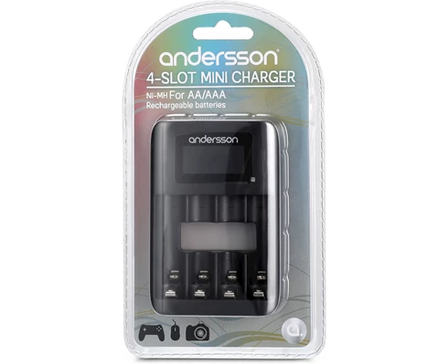 Andersson 4 slot USB battery charger AA/AAA