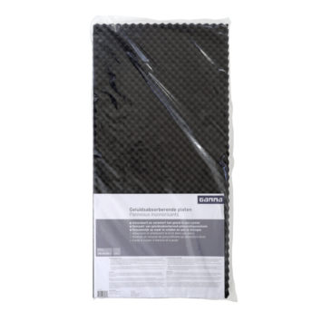 Gamma geluidsabsorberende plaat zwart 100x50cm 30mm 2st