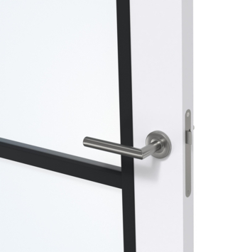 Arne & Bodil binnendeur ABD516 blank glas - extra wit afgelakt - glaslat diep zwart
