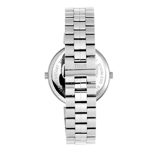 Relógio digital MARS com pulseira de aço e cor azul marinho.