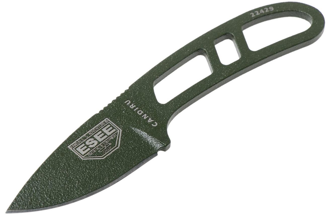 ESEE Candiru OD-green CAN-OD nekmes met zwarte schede   riemclip