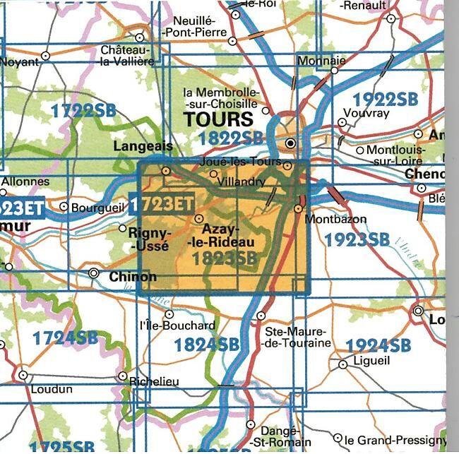 IGN - 1823 SB CHAMBRAY LES TOURS 1 25 000