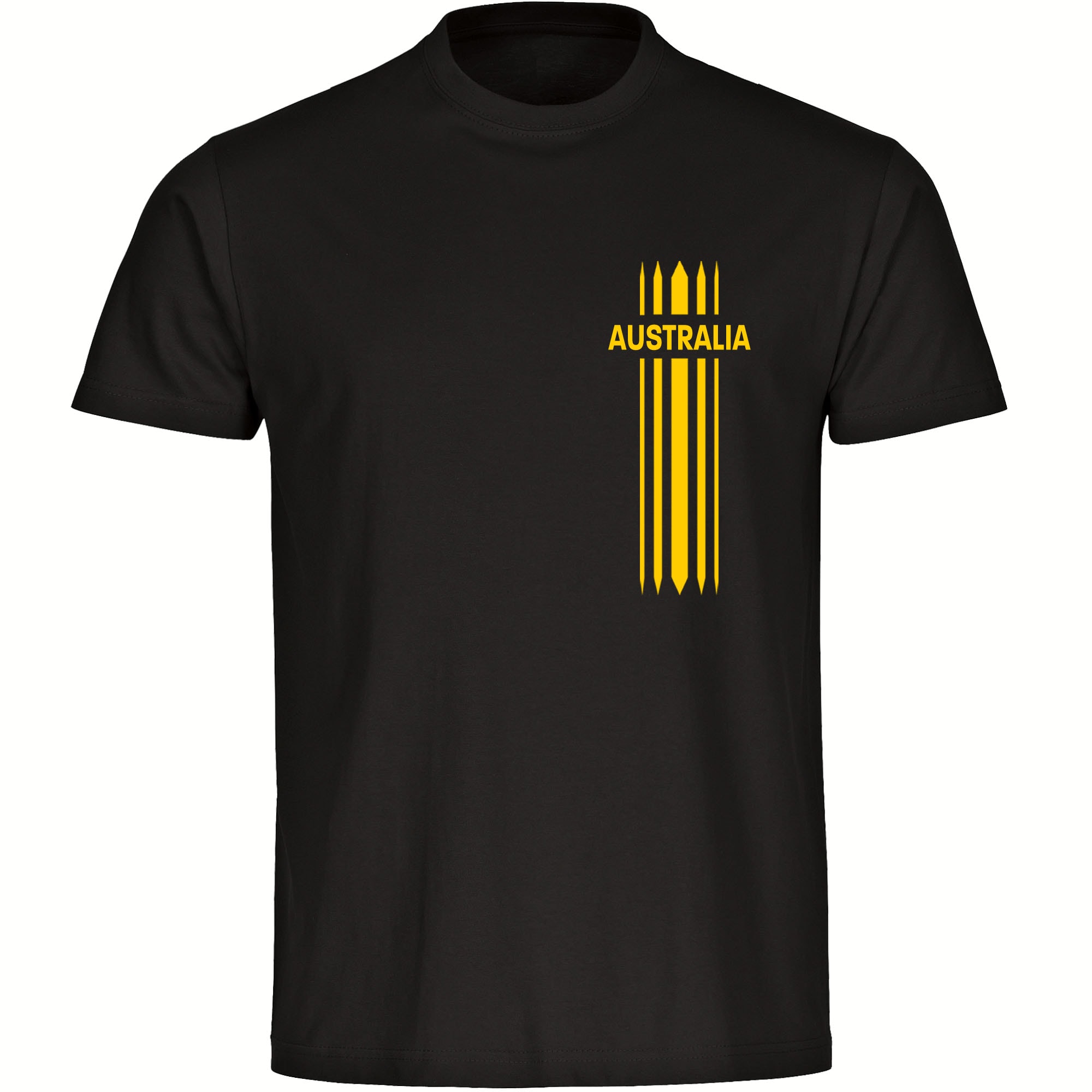 multifanshop® Herren T-Shirt- Australia - Streifen - Druck gelb