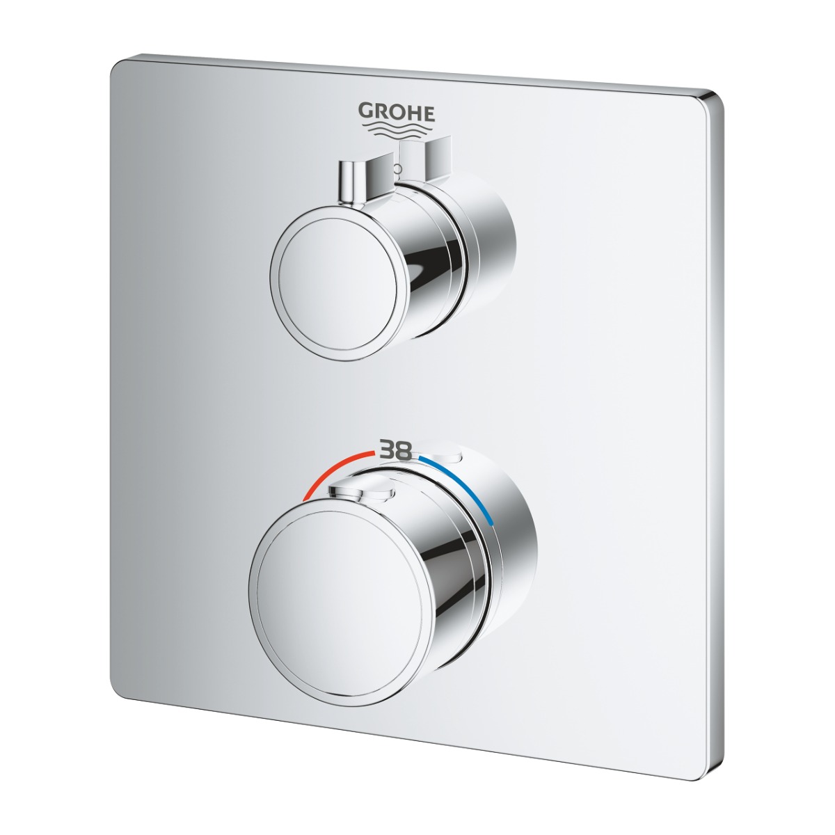 Grohe Grohtherm thermostatische mengkraan afbouwdeel rechthoekig chroom 1-uitgang
