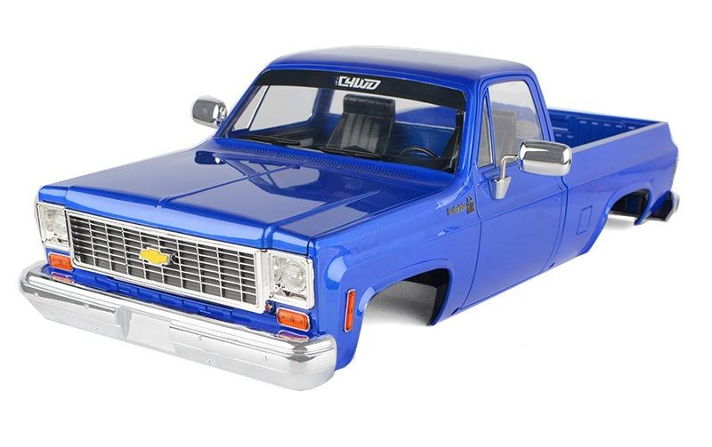 Karosserie Chevrolet K10 Scottsdale Komplettset - Blau<br>Detailliertes 1:10 Hardbody-Modell mit funktionalen Türen, Haube und Ladefläche – perfekt für Trail Finder 2
