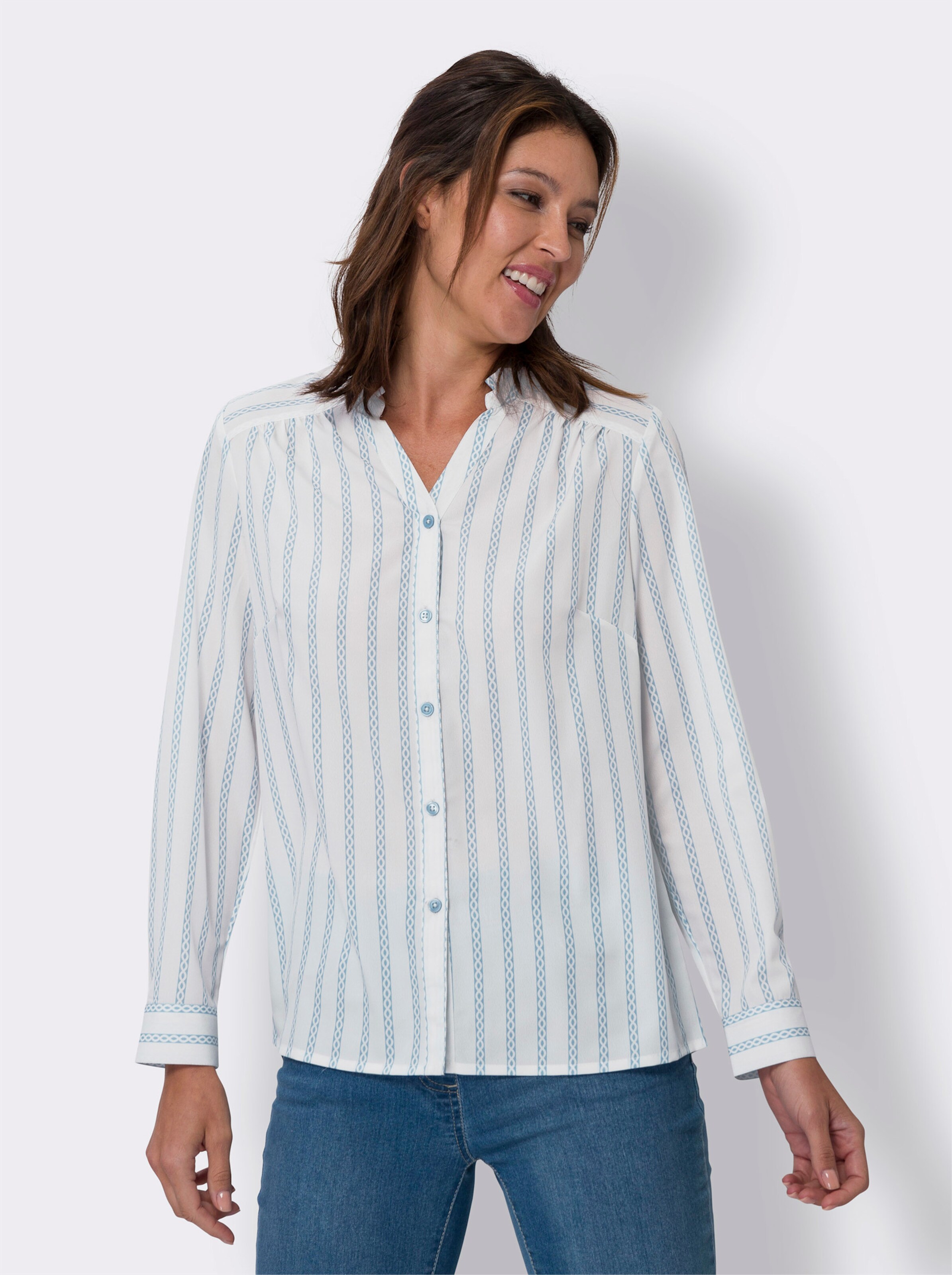 Druckbluse in Crêpe-Qualität
