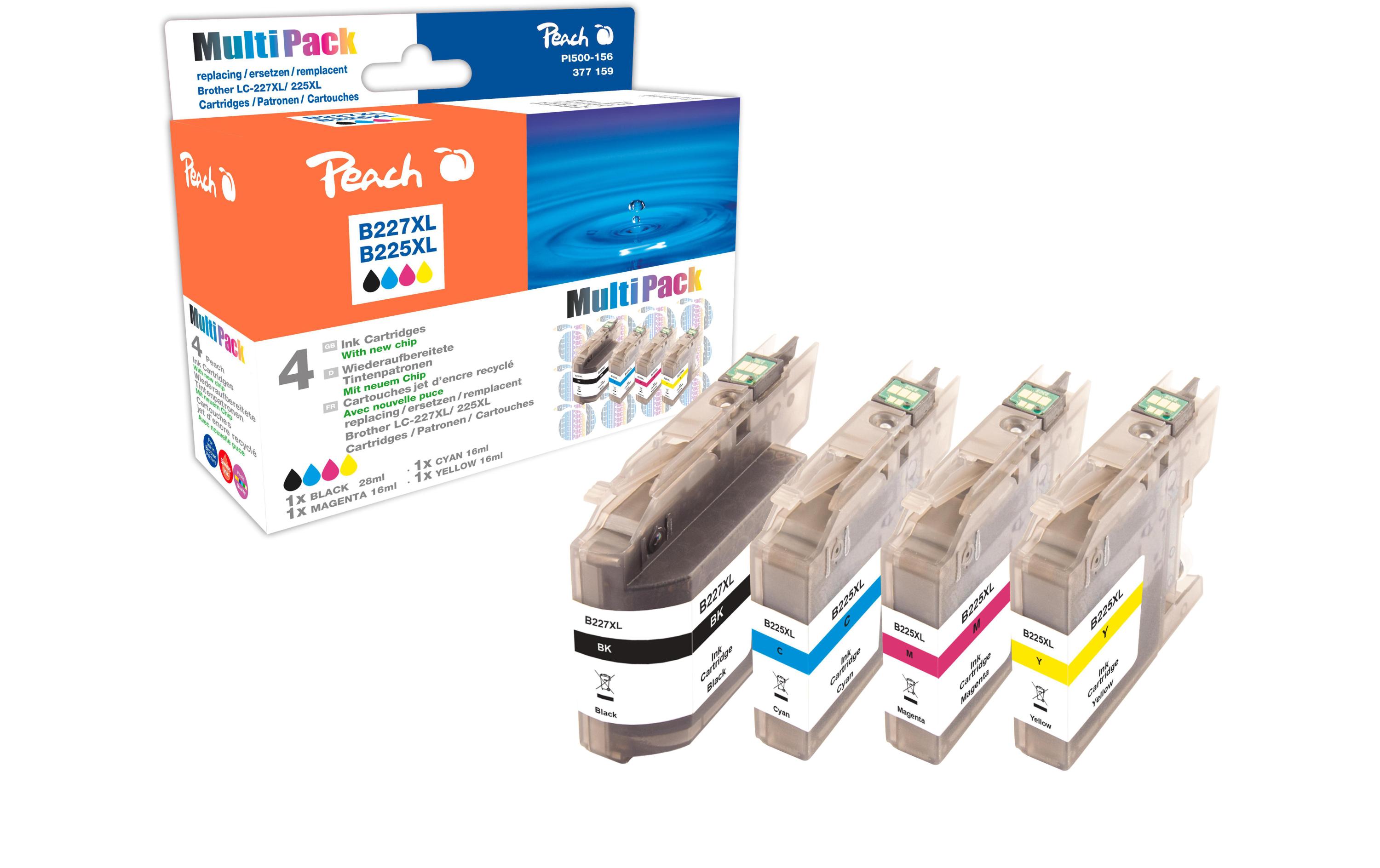 Tintenset Brother LC-227XL / LC-225XL BK, C, M, YTinte, Black, Cyan, Magenta, Yellow
