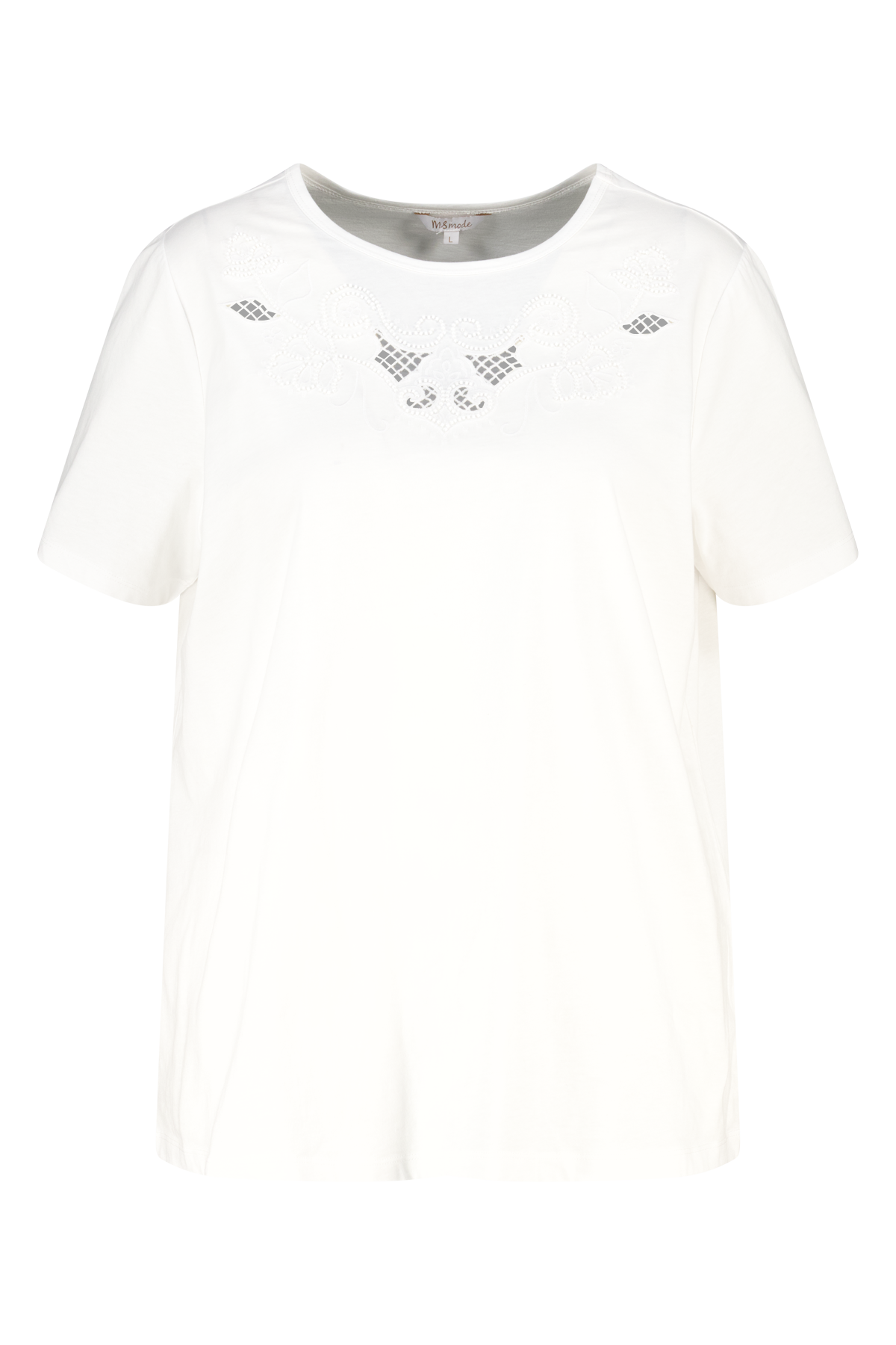 T-shirt met broderie Wit