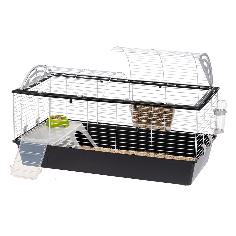 Ferplast cage pour rongeurs casita 120 pour lapins, cochons d'inde, cochons d'inde, en métal, accessoires inclus : mangeoire,