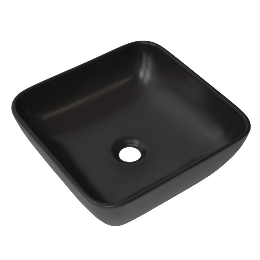 Sanicare Quattro keramische waskom 40x40cm zwart mat