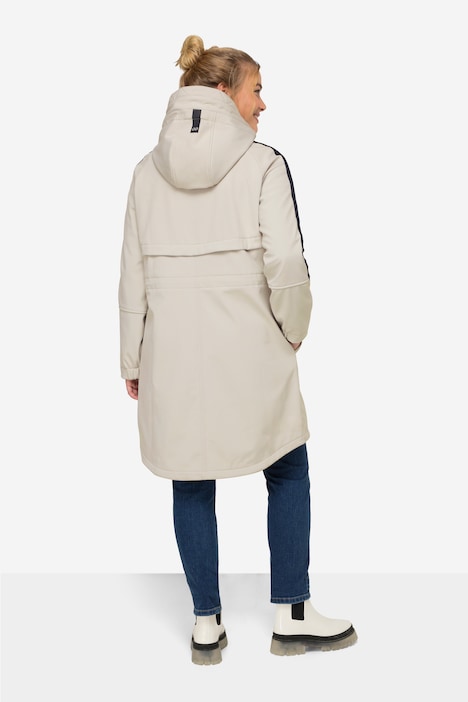 Softshell-Mantel, Kapuze, 2-Wege-Zipper, Zipptaschen