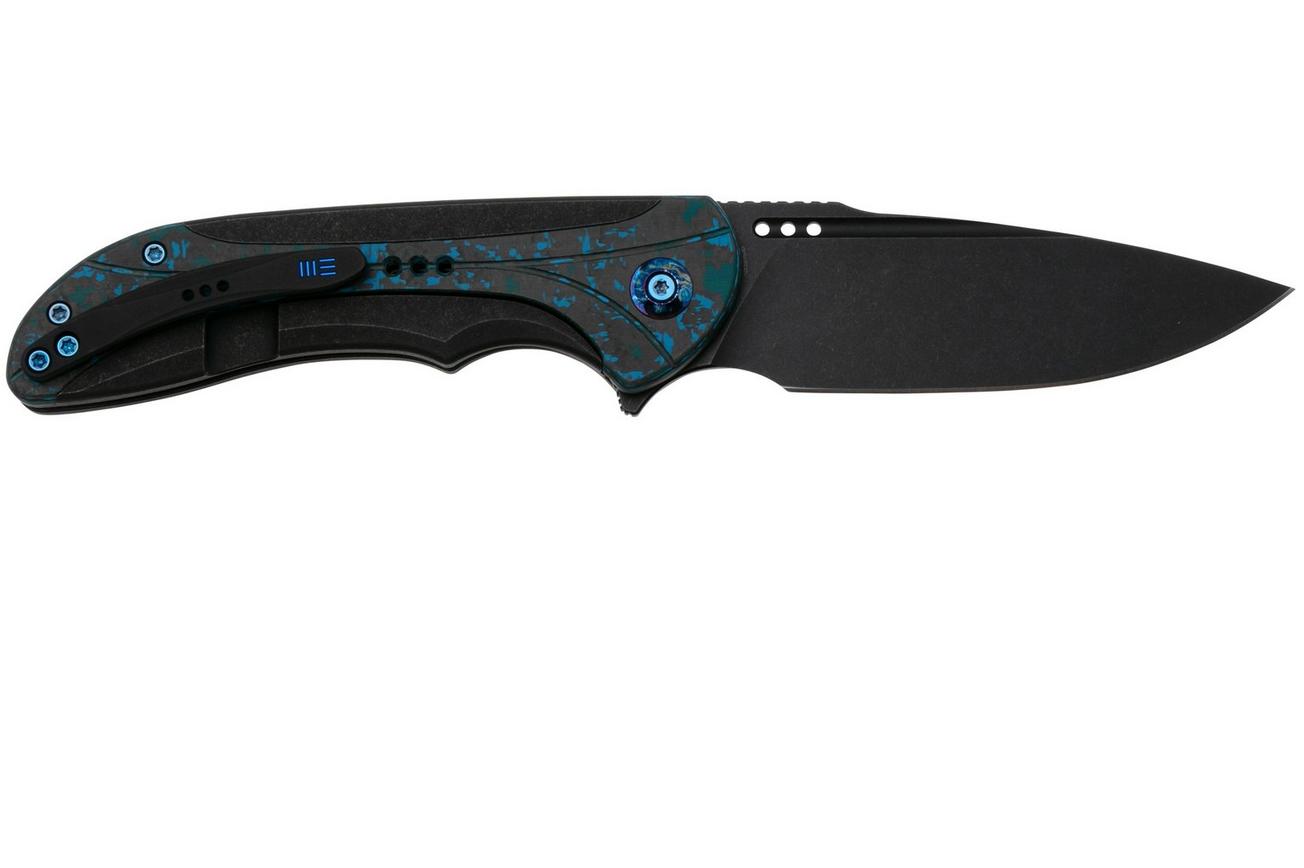 WE Knife Equivik WE23020-4 Blackwashed CPM 20CV, Black Titanium, Arctic Storm Fat Carbon zakmes