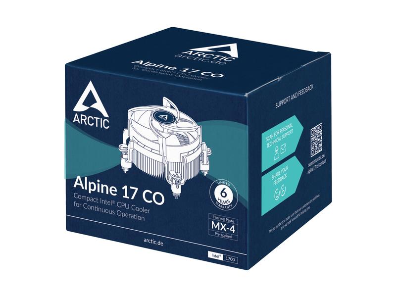 Arctic Cooling CPU-Kühler Alpine 17 CO Leistungsstarker CPU-Kühler für LGA 1700-Sockel