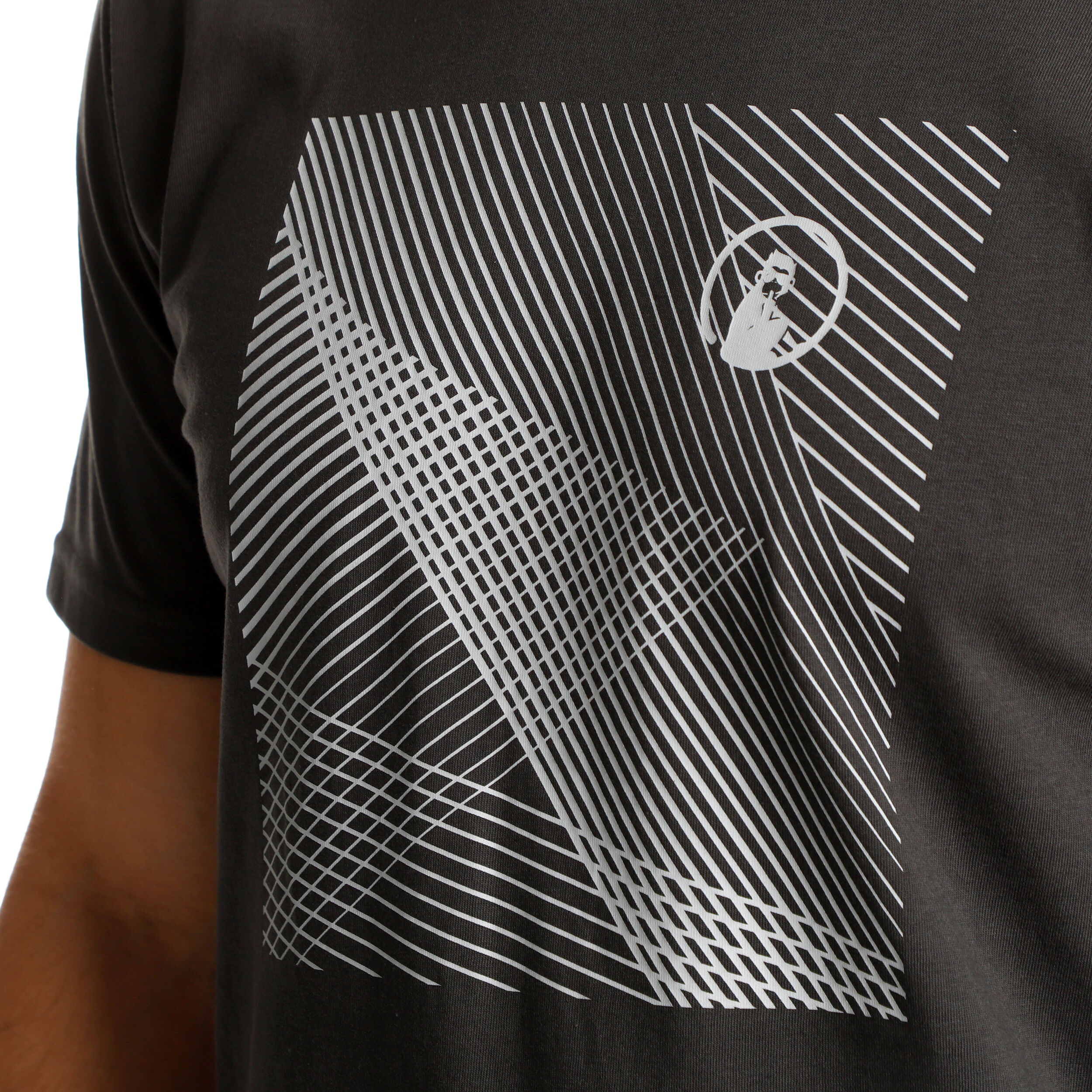 Quiet Please Square Lines T-shirt Hommes - Anthracite