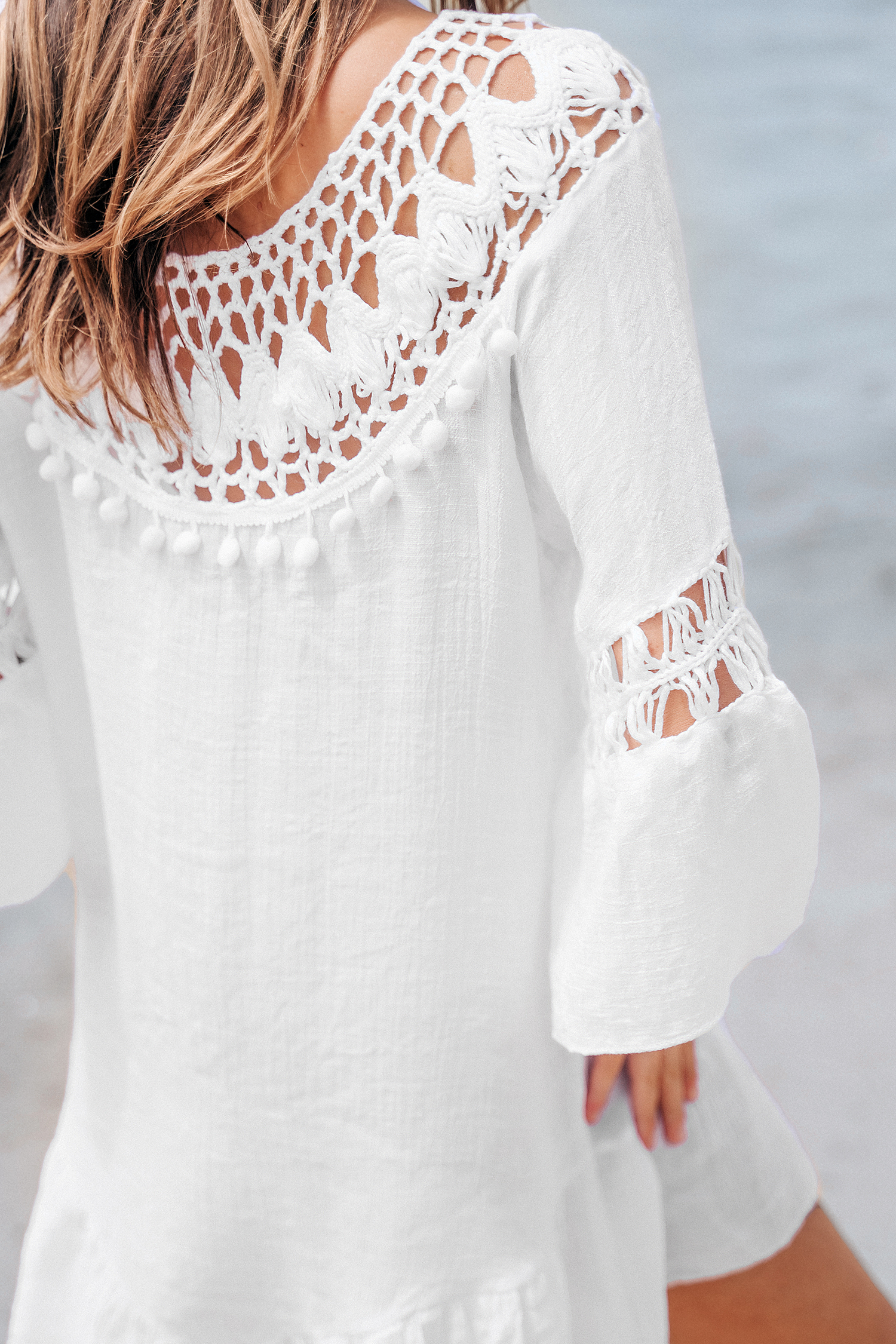 Robe cover up à volants en crochet