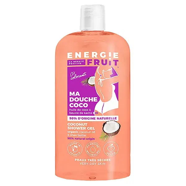 Energie Fruit My Shower Care para Pele Muito Seca Gel de Coco e Manteiga de Karité Orgânica 500ml