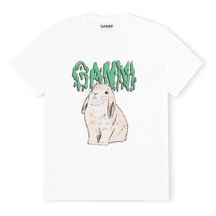 Ganni T-shirt Bunny Coton Bio | Blanc