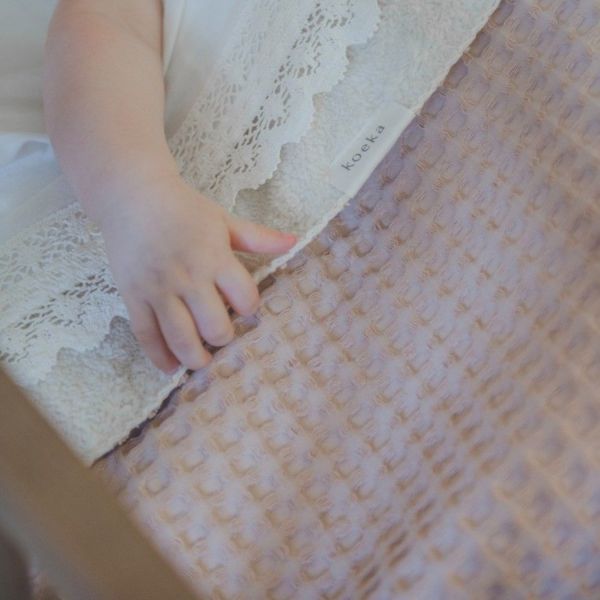 Koeka Crochet Wieglaken - 80 x 100 cm - Warm White