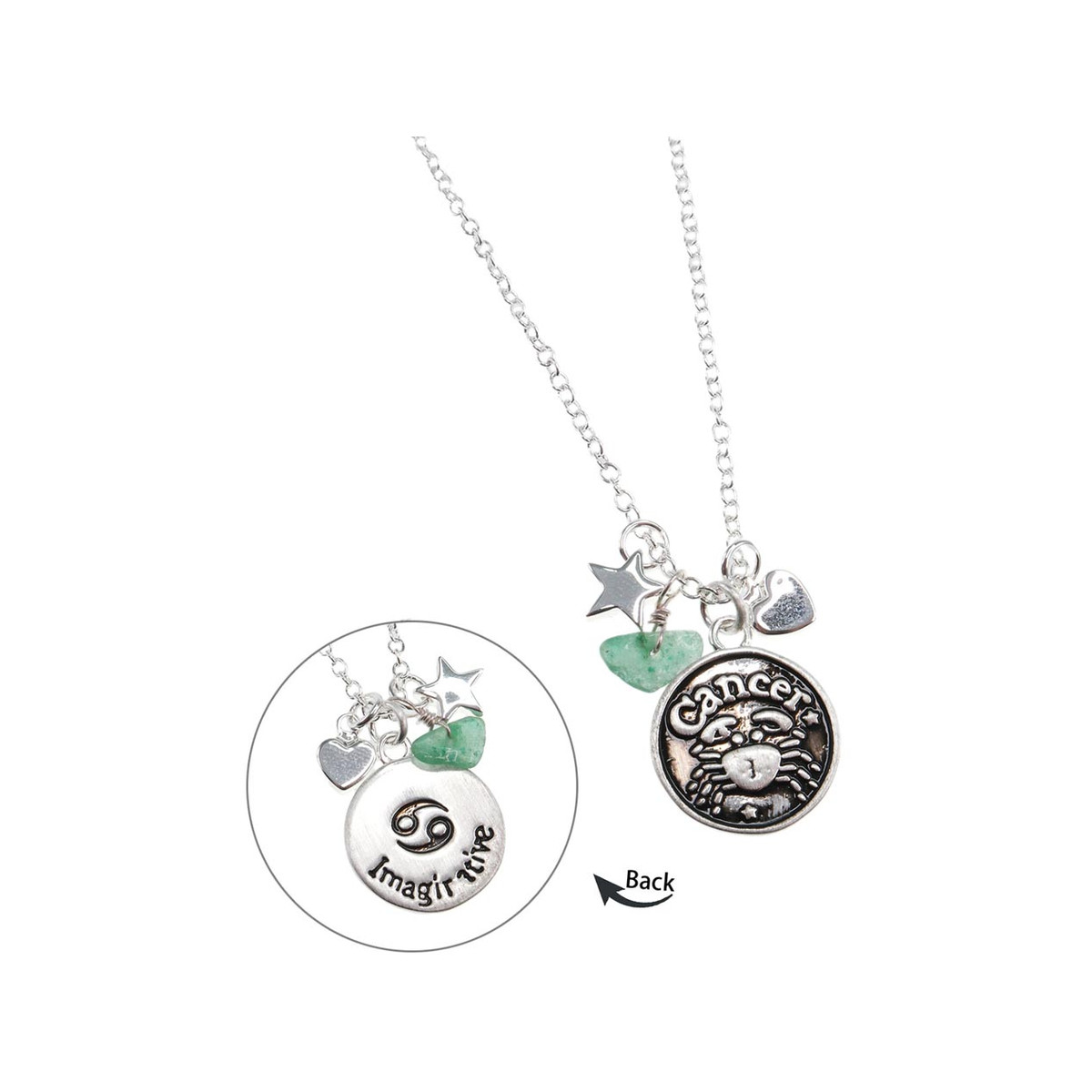 Collier laiton rhodié cancer