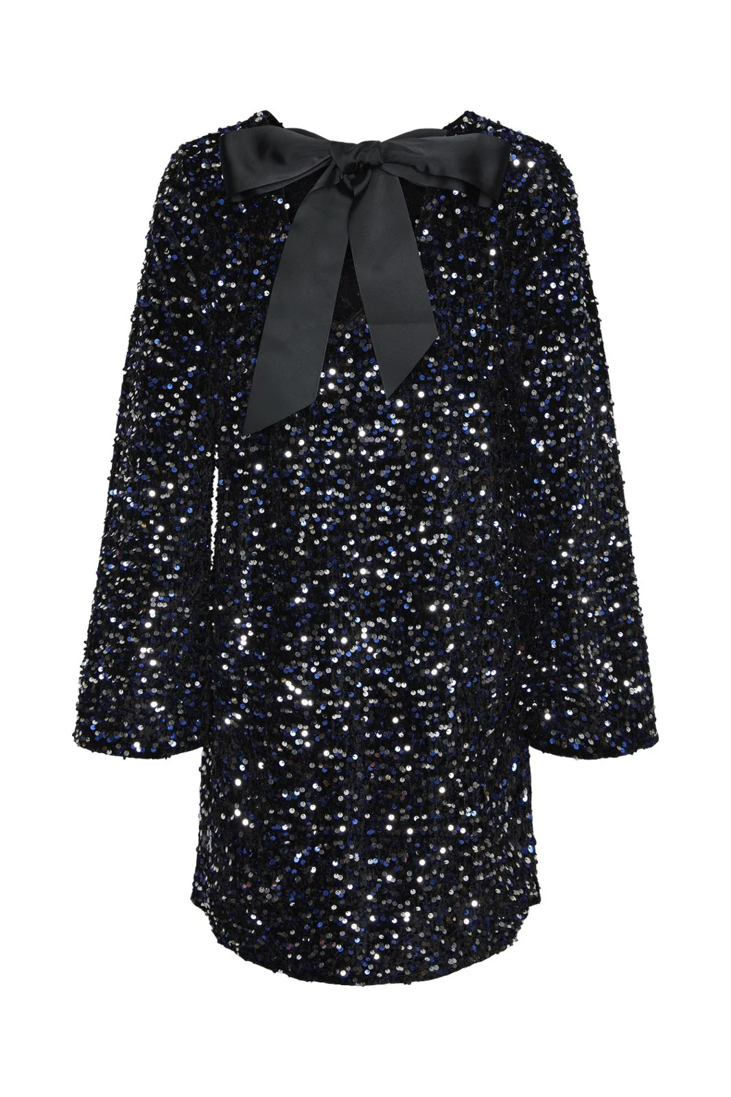 Pieces Pckam Ls Deep Back Bow Dress 4617671 black bellweather sequins