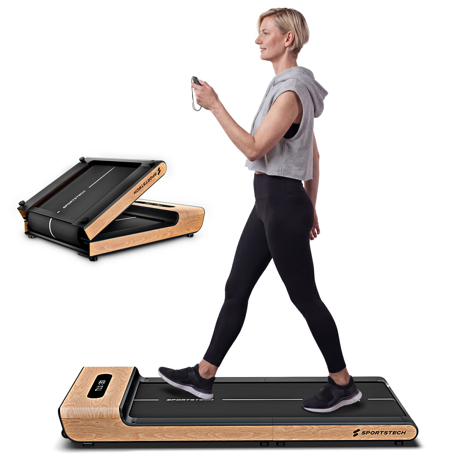 WoodPad Pro Laufband  hellbraun