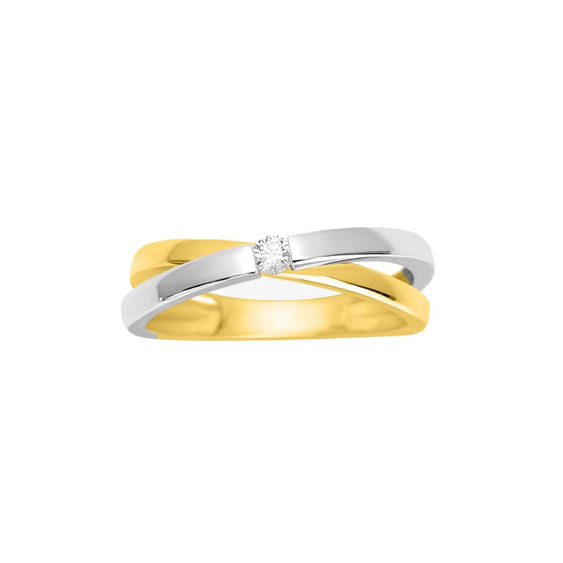 Bague Femme - Or 18 Carats - Diamant 0,06 Carats