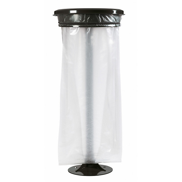 Support sac poubelle sur pied Rossignol Collecmur essentiel noir avec couvercle 110 L