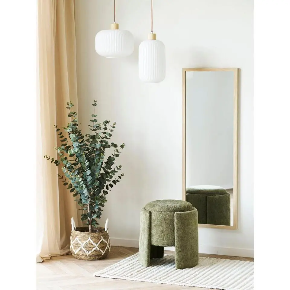 Hioshop Folva poef Ø42cm met opbergruimte groen