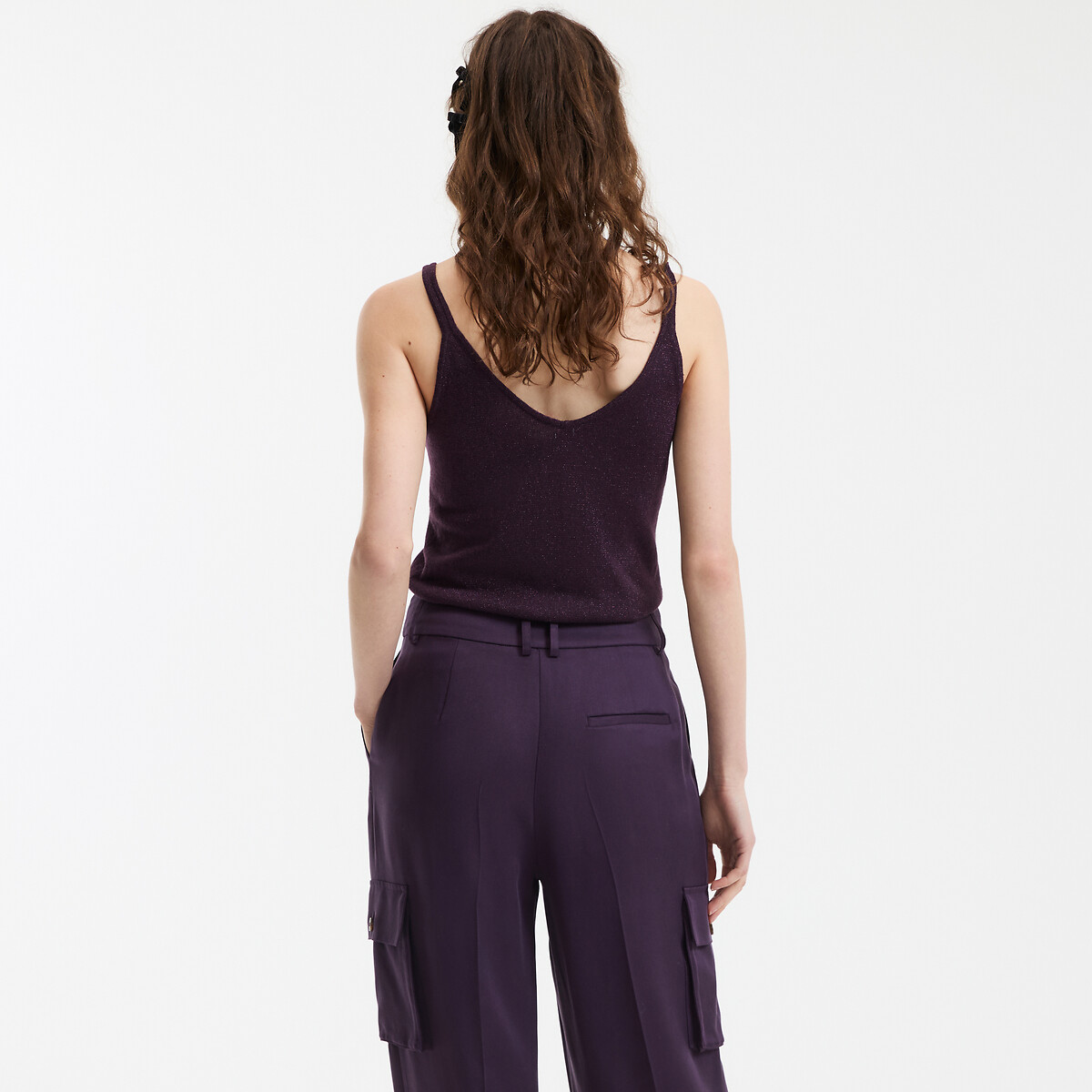 COLEÇÕES LA REDOUTE<br>Top de alças finas em tricô iridescente
