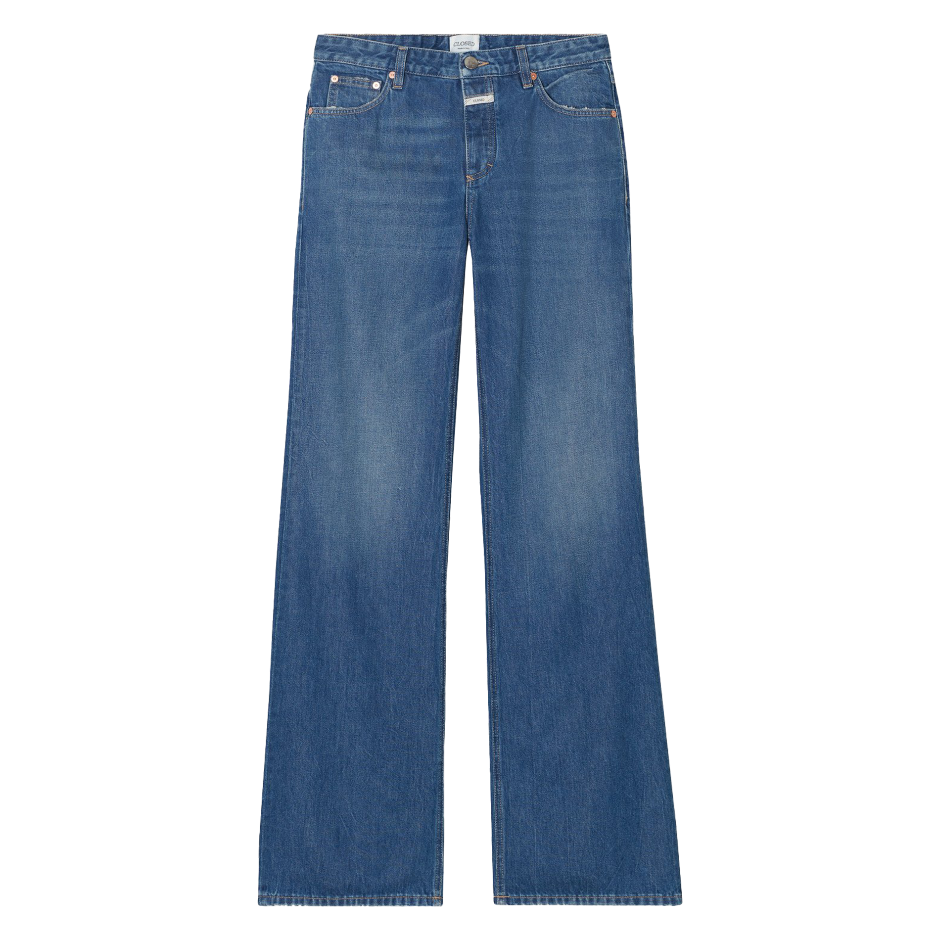 GILLAN - Jean slim fit à taille basse en denim délavé | Bleu