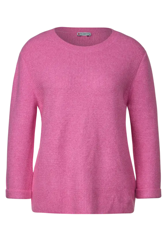 Melange Strickpullover - cozy pink melange
