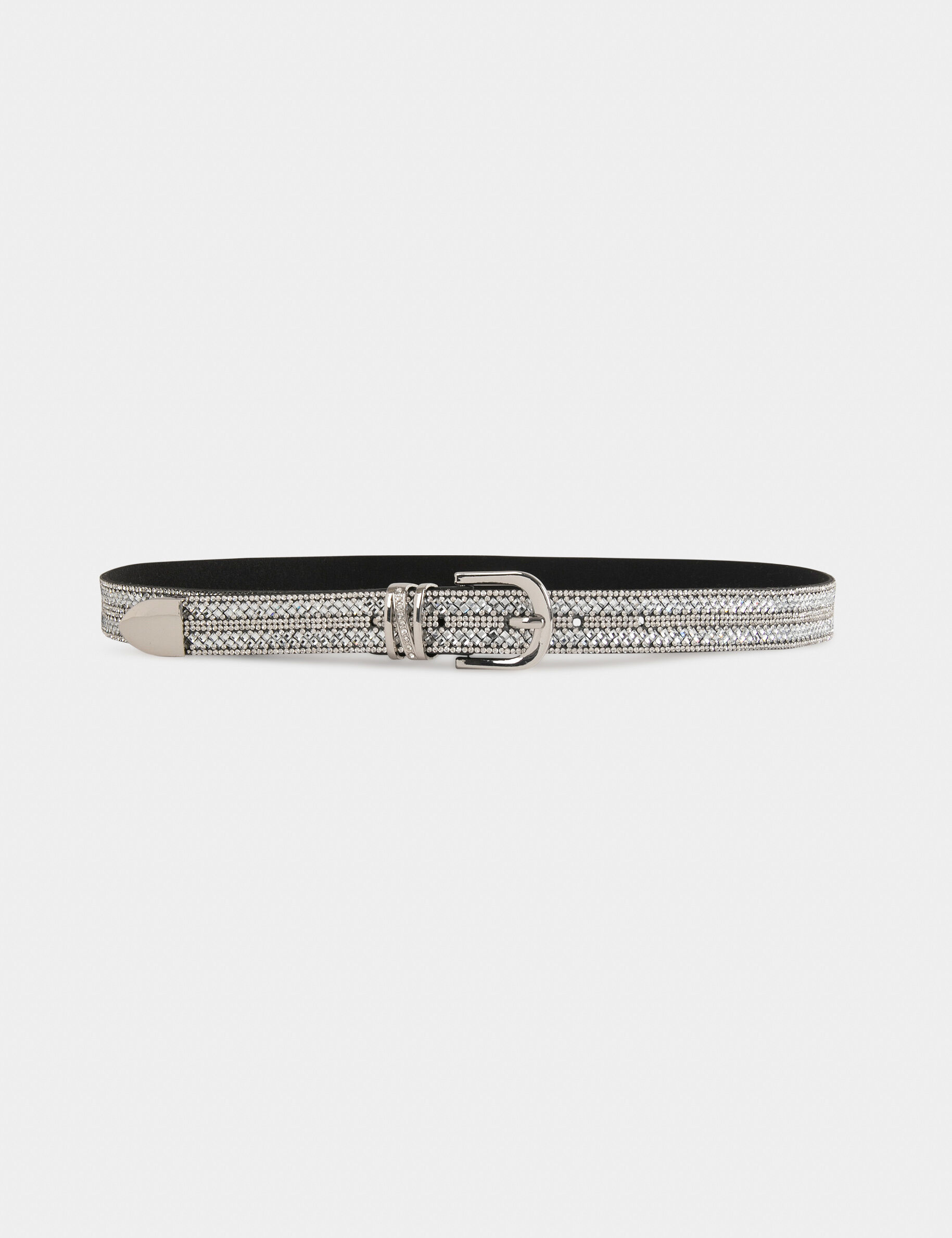 Ceinture avec strass argente femme - argente